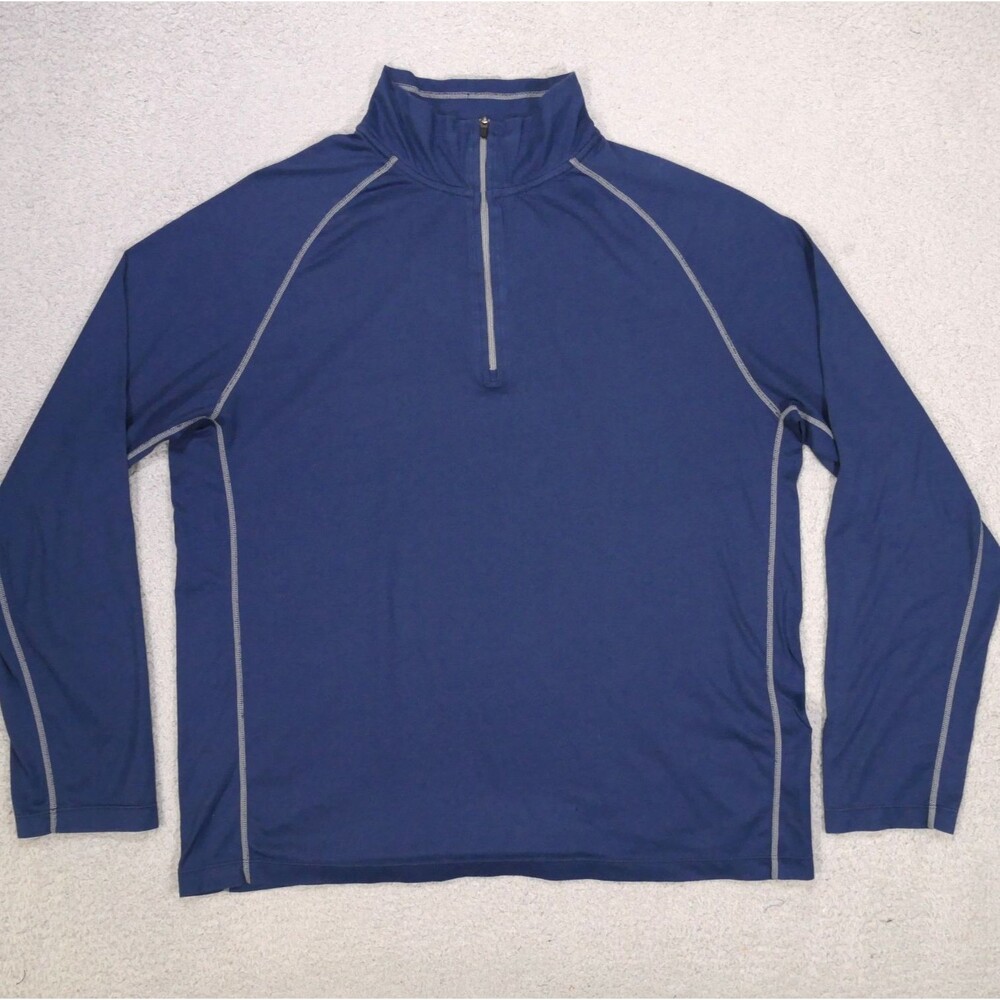 Cloudveil Pullover Mens XL Blue 1/4 Zip Mock Neck Long Sleeve Lightweight